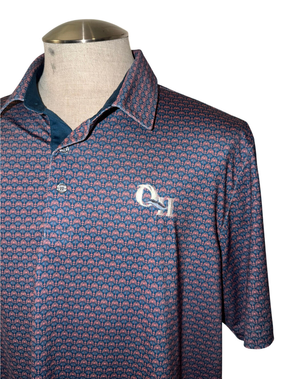Puma Men's XL Quail Hollow Polo Shirt Golf Performance All Over Print Logo